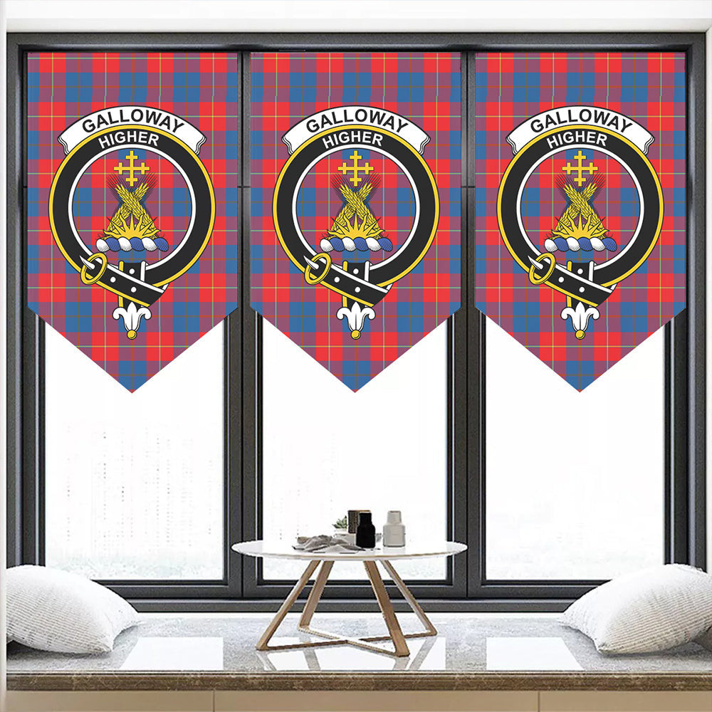 Galloway Red Tartan Classic Crest Pennant