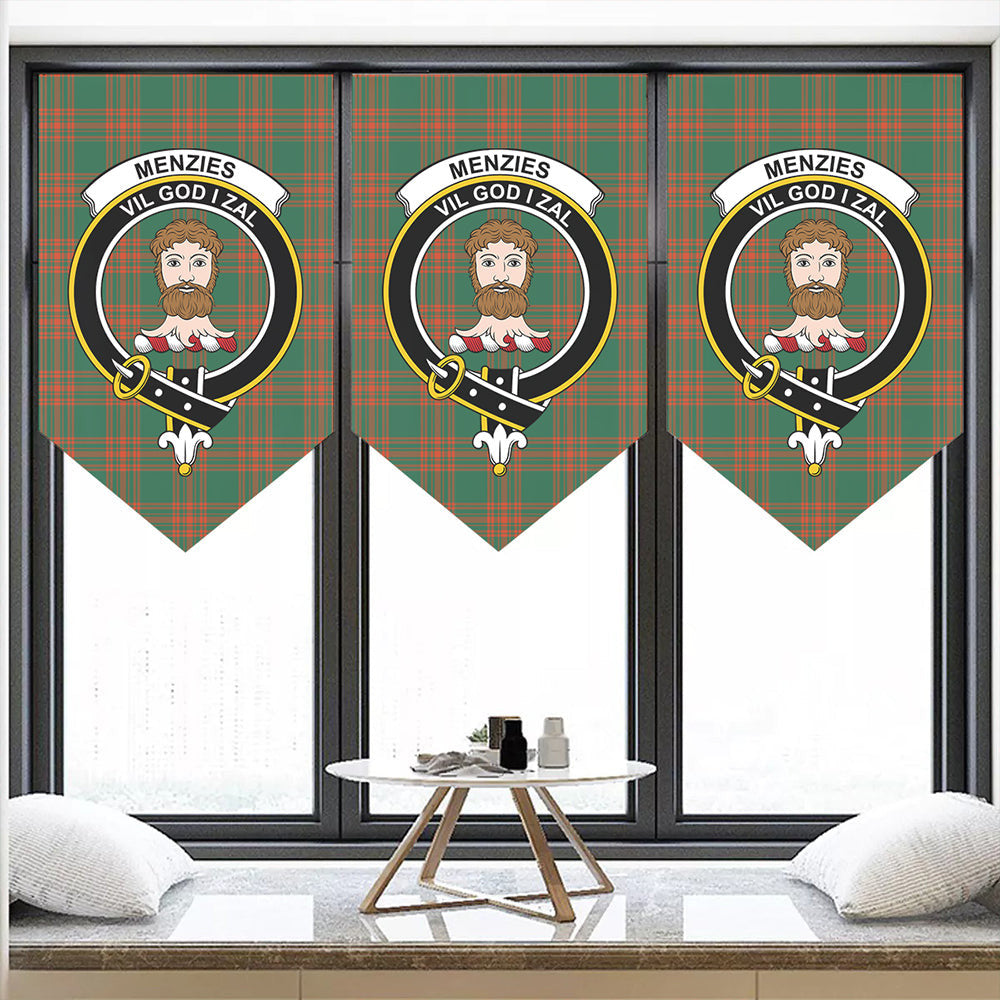 Menzies Green Ancient Tartan Classic Crest Pennant