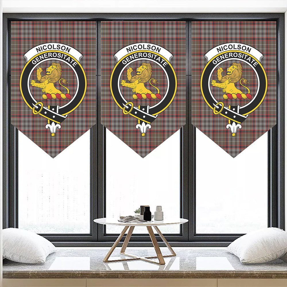 Nicolson Hunting Weathered Tartan Classic Crest Pennant