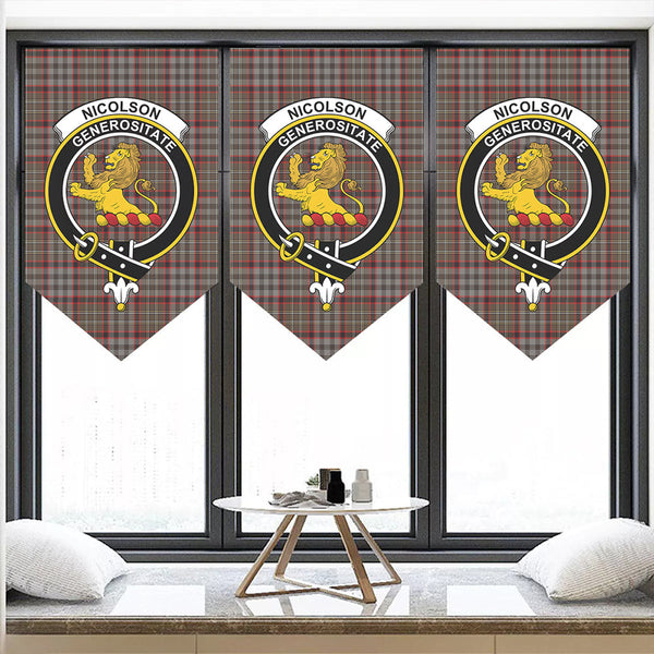 Nicolson Hunting Weathered Tartan Classic Crest Pennant