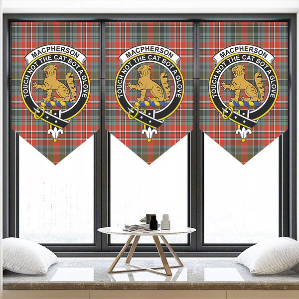 MacPherson Weathered Tartan Classic Crest Pennant