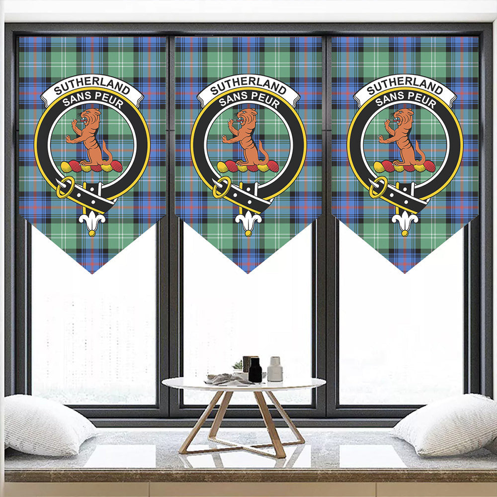 Sutherland Old Ancient Tartan Classic Crest Pennant