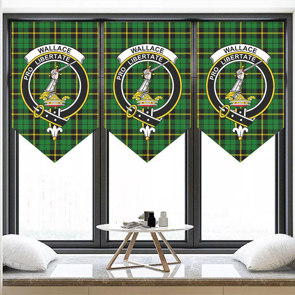 Wallace Hunting - Green Tartan Classic Crest Pennant