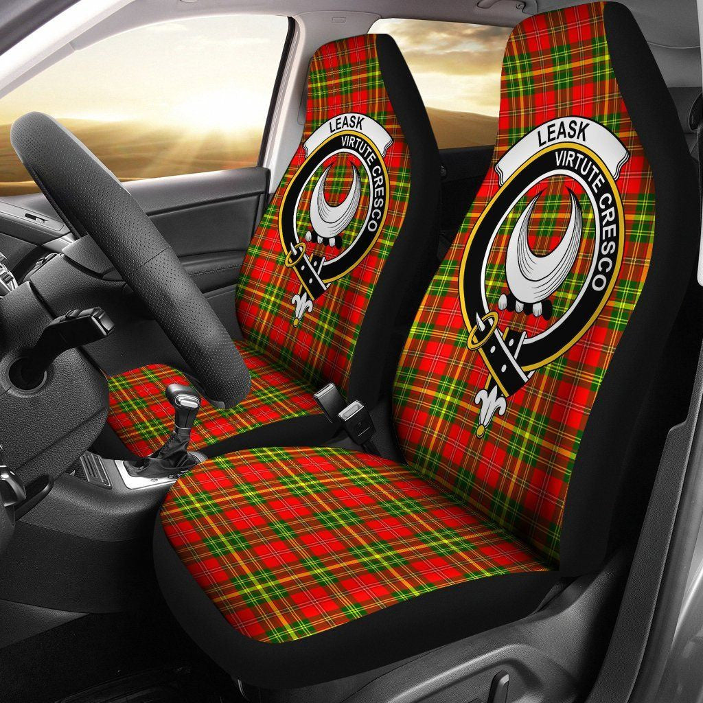 Leask Clan Badge Classic Tartan Car Seat Cover