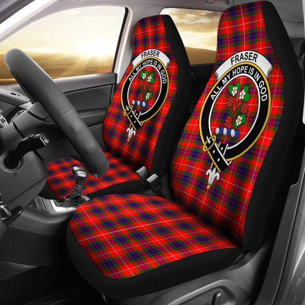 Fraser Clan Badge Classic Tartan Car Seat Cover