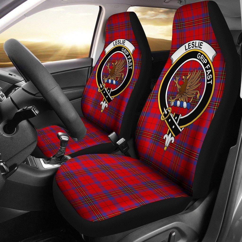 Leslie Clan Badge Classic Tartan Car Seat Cover