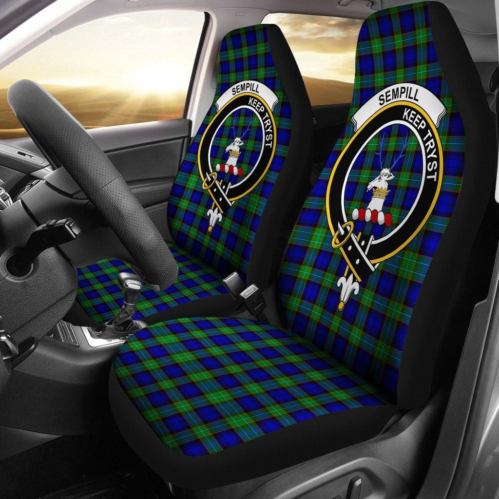 Sempill Clan Badge Classic Tartan Car Seat Cover