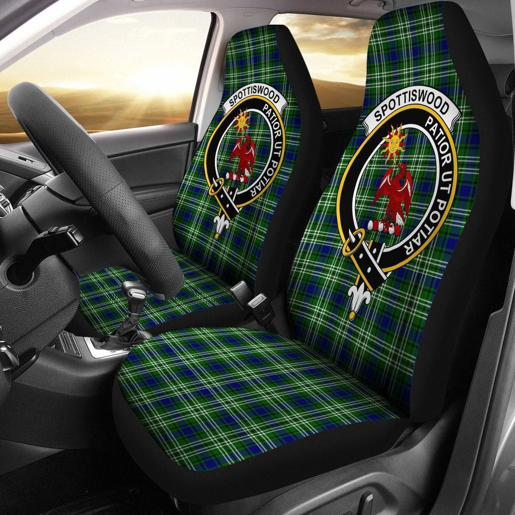 Spottiswood (Tweedside) Clan Badge Classic Tartan Car Seat Cover