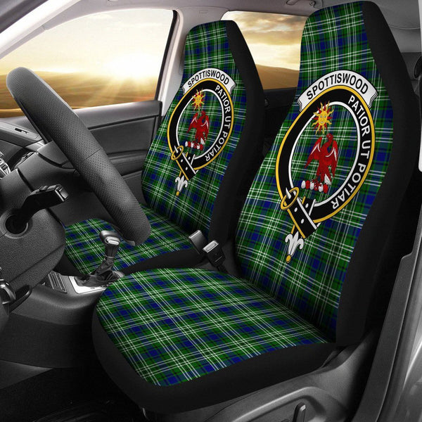 Spottiswood (Tweedside) Clan Badge Classic Tartan Car Seat Cover