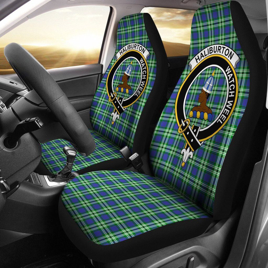 Haliburton Clan Badge Classic Tartan Car Seat Cover