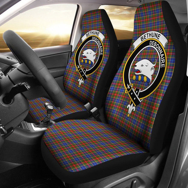 Bethune Clan Badge Classic Tartan Car Seat Cover