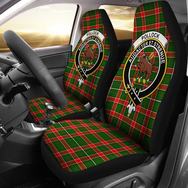 Pollock Clan Badge Classic Tartan Car Seat Cover