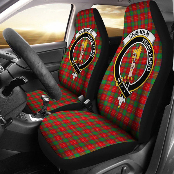 Chisholm Clan Badge Classic Tartan Car Seat Cover