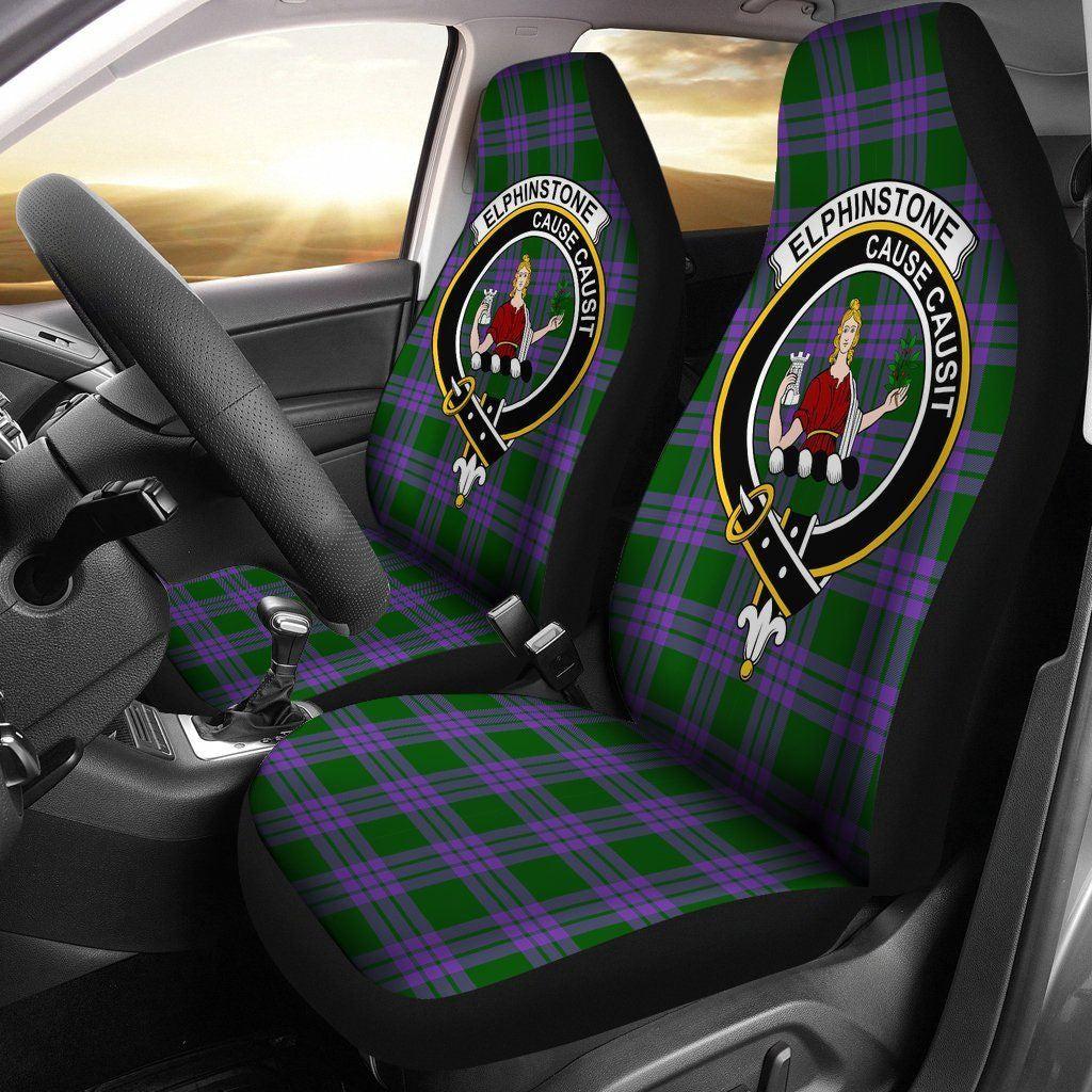 Elphinstone Clan Badge Classic Tartan Car Seat Cover