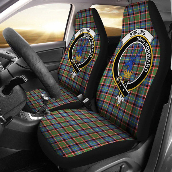 Stirling Clan Badge Classic Tartan Car Seat Cover