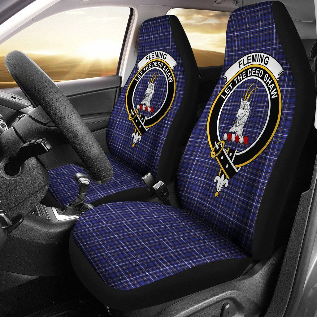 Fleming Clan Badge Classic Tartan Car Seat Cover