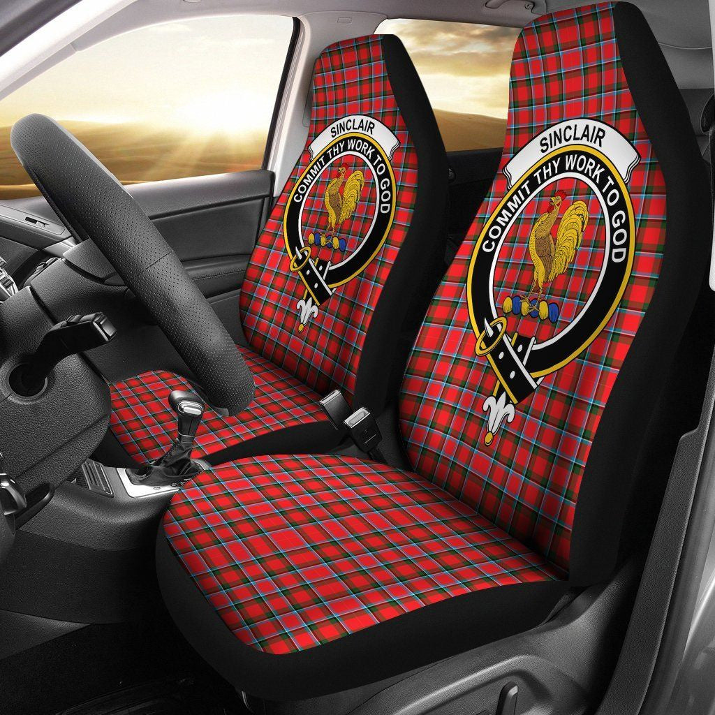 Sinclair Clan Badge Classic Tartan Car Seat Cover