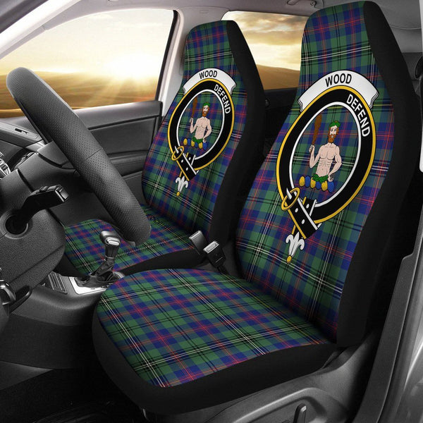 Wood Clan Badge Classic Tartan Car Seat Cover