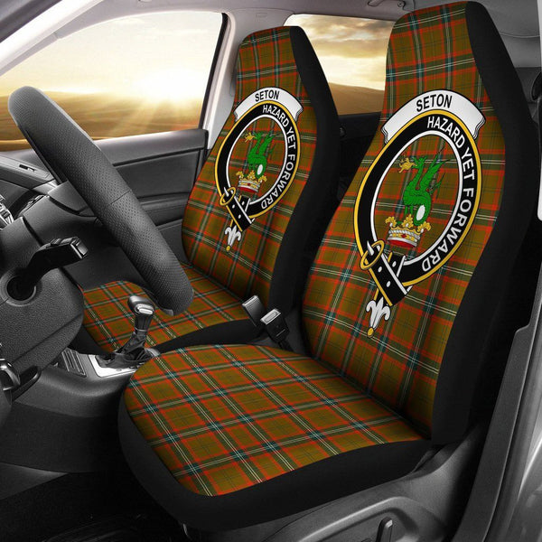 Seton Hunting Clan Badge Classic Tartan Car Seat Cover