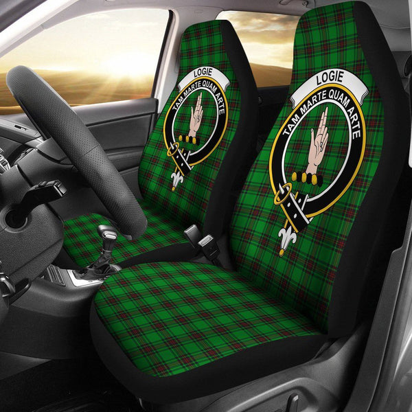 Logie Clan Badge Classic Tartan Car Seat Cover