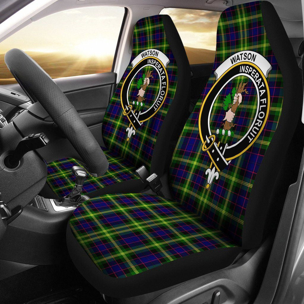 Watson Clan Badge Classic Tartan Car Seat Cover