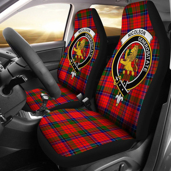 Nicolson Clan Badge Classic Tartan Car Seat Cover