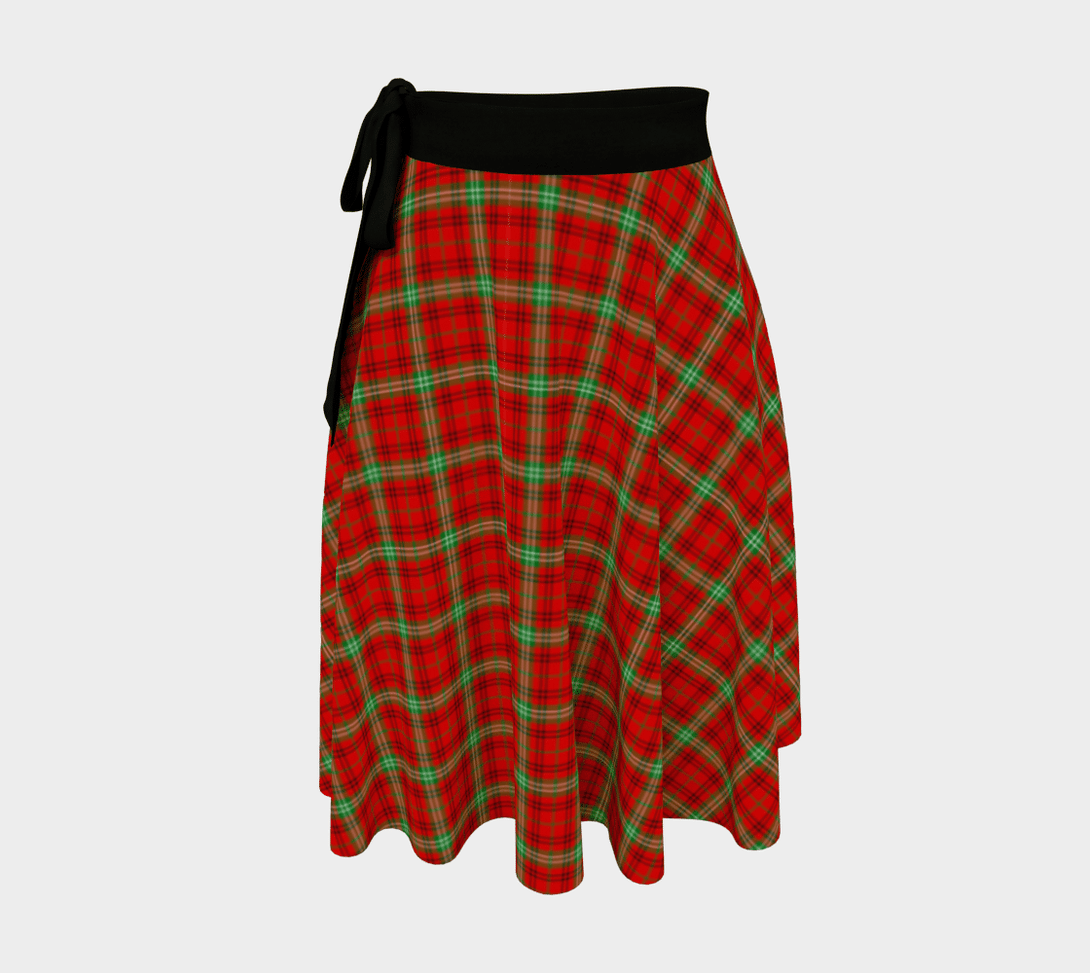 Morrison Red Modern Tartan Classic Wrap Skirt