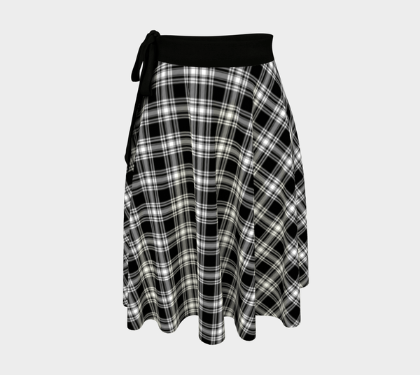 Menzies Black & White Modern Tartan Classic Wrap Skirt