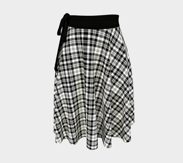 Scott Black & White Modern Tartan Classic Wrap Skirt