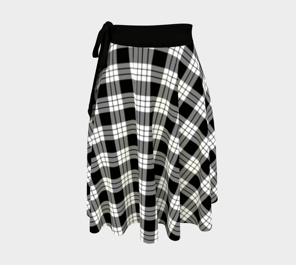 MacFarlane Black & White Tartan Classic Wrap Skirt