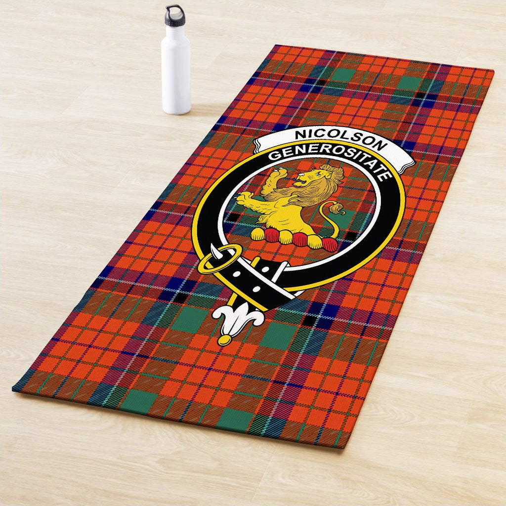 Nicolson Ancient Clan Crest Tartan Yoga Mat