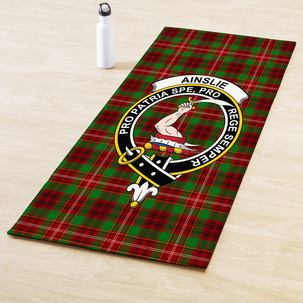 Ainslie Clan Crest Tartan Yoga Mat