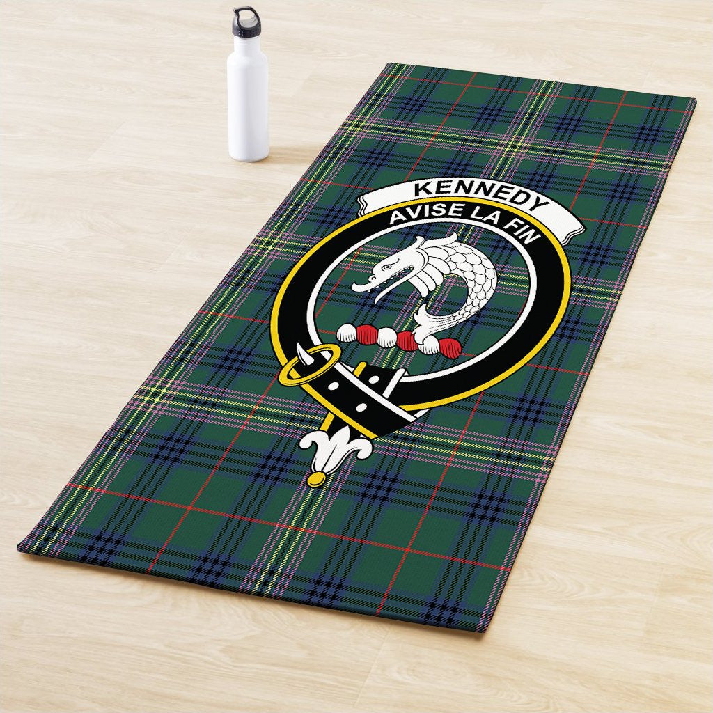 Kennedy Modern Clan Crest Tartan Yoga Mat