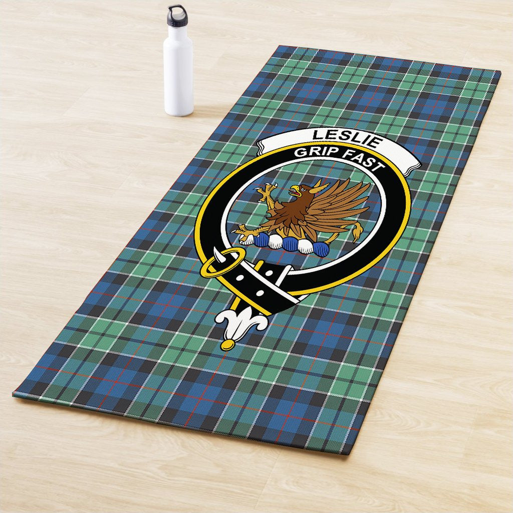 Leslie Hunting Ancient Clan Crest Tartan Yoga Mat