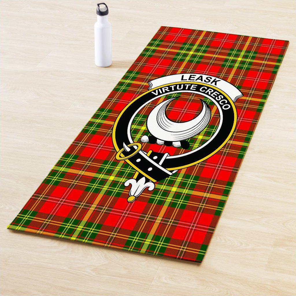 Leask Clan Crest Tartan Yoga Mat