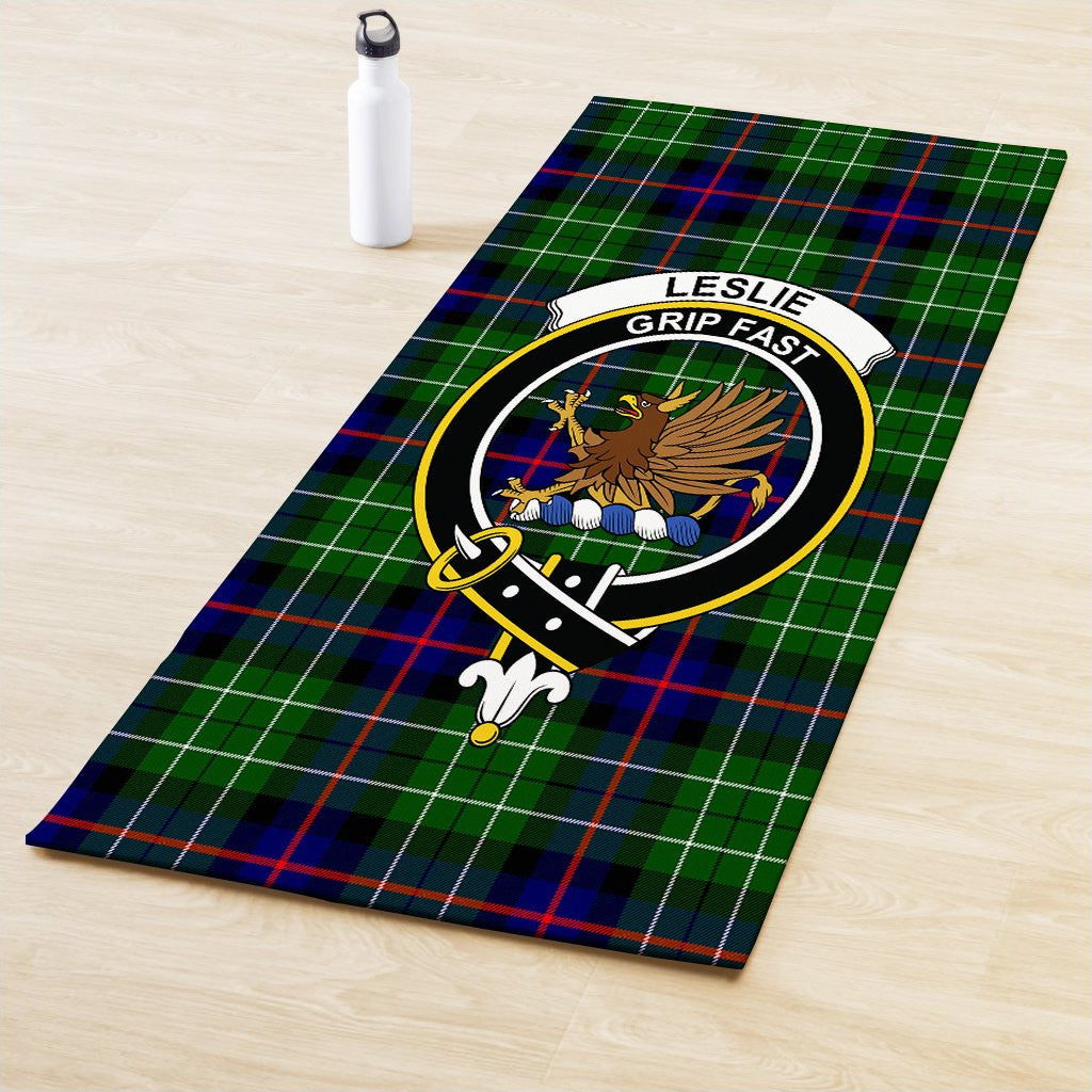 Leslie Hunting Clan Crest Tartan Yoga Mat