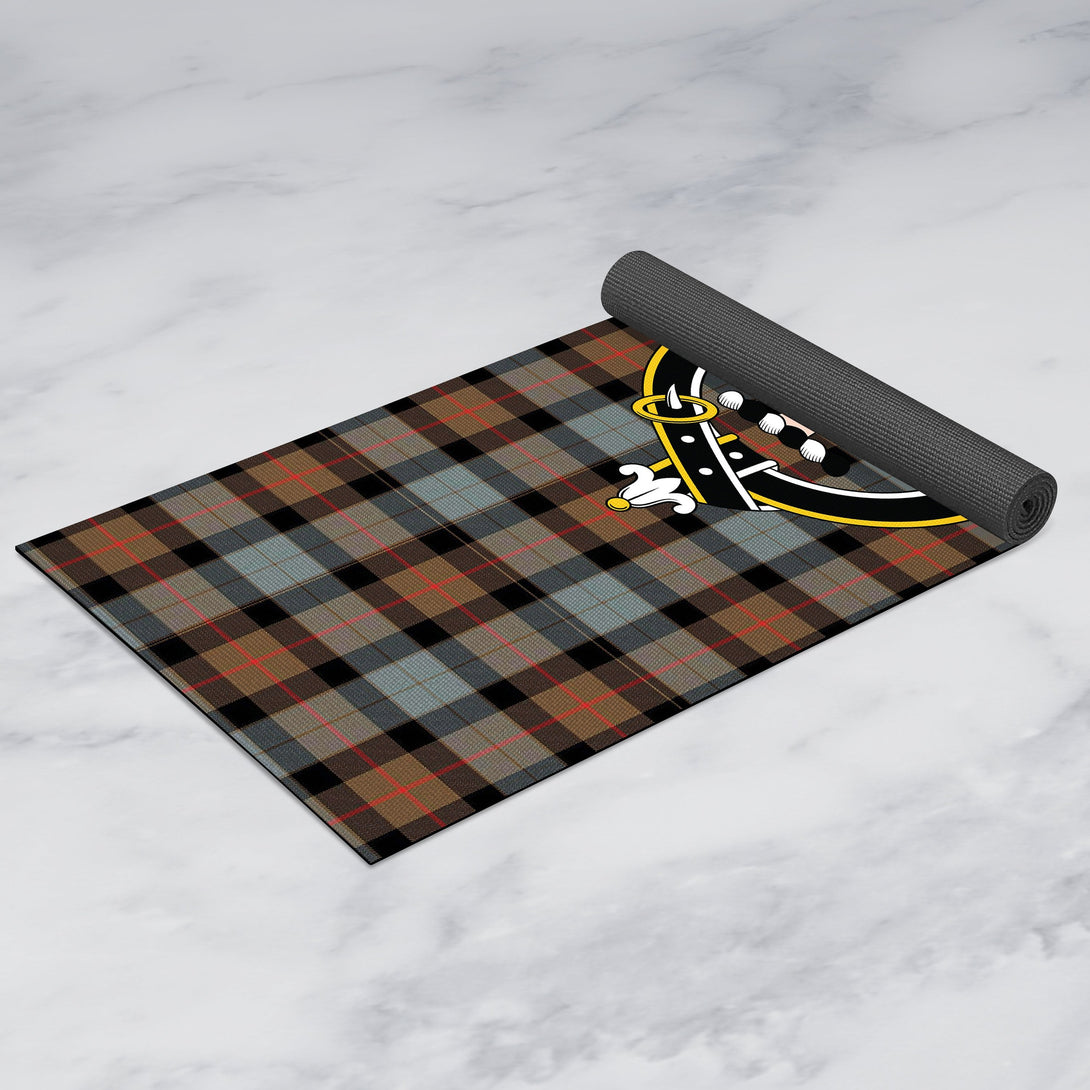 Gunn Weathered Clan Crest Tartan Yoga Mat