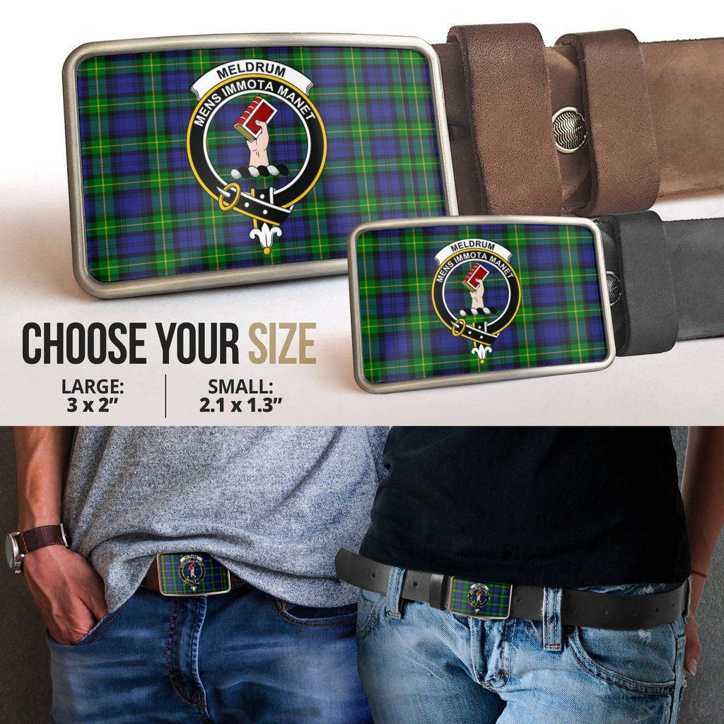 Meldrum Clan Badge Classic Tartan Belt Buckle