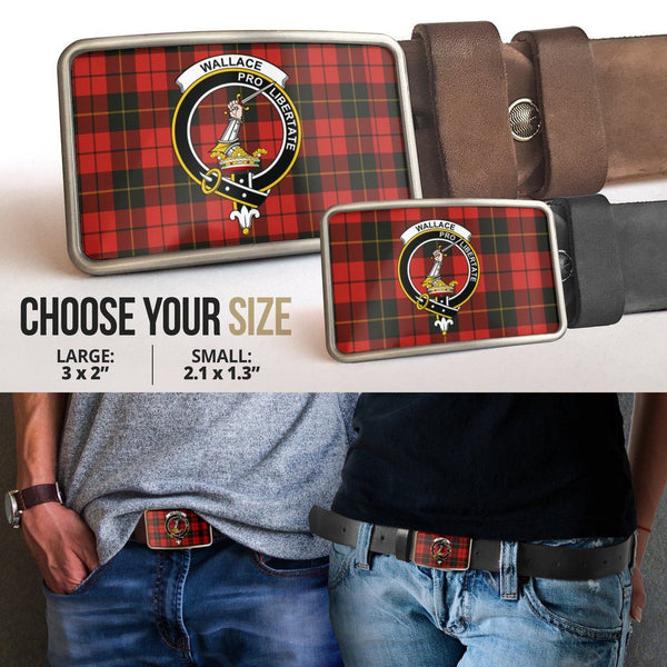 Wallace Weathered Clan Badge Classic Tartan Belt Buckle