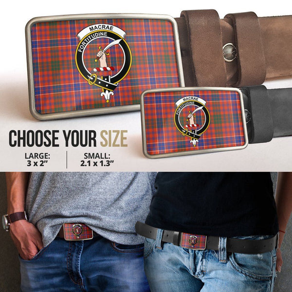 MacRae Ancient Clan Badge Classic Tartan Belt Buckle