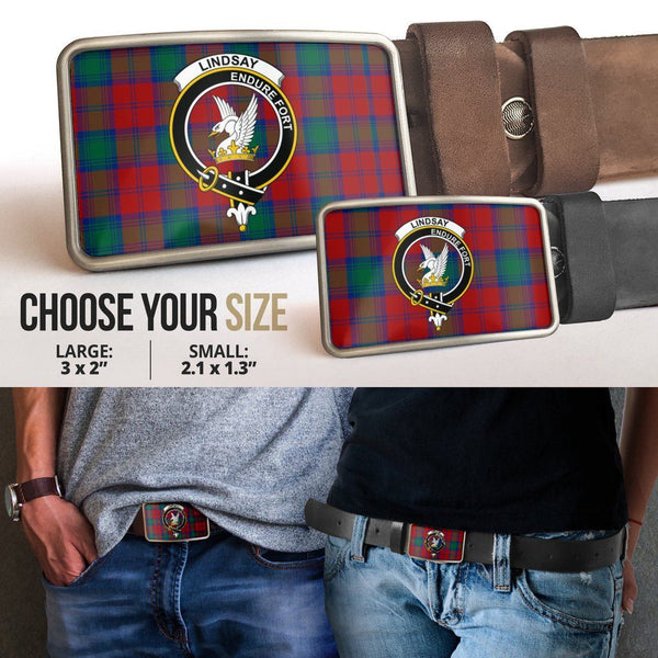 Lindsay Modern Clan Badge Classic Tartan Belt Buckle