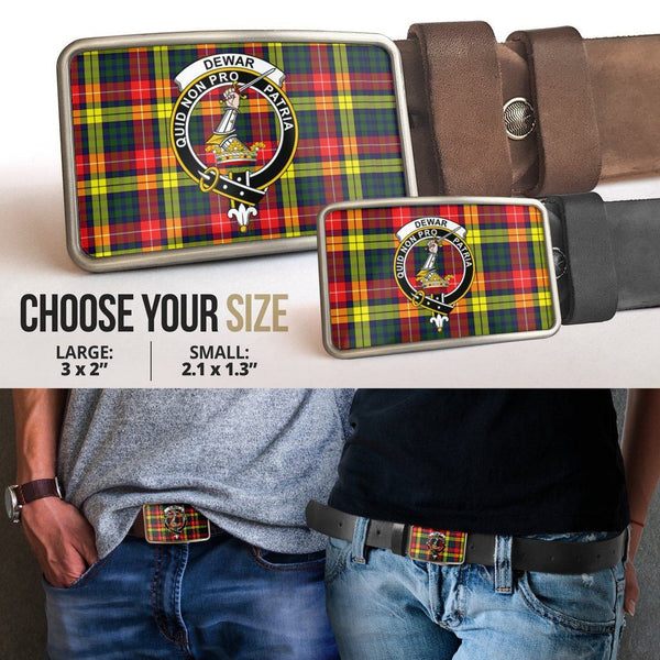 Dewar Clan Badge Classic Tartan Belt Buckle