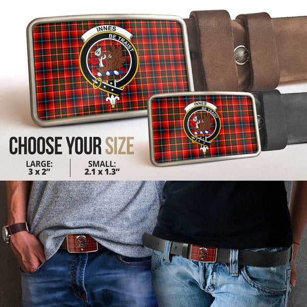 Innes Modern Clan Badge Classic Tartan Belt Buckle