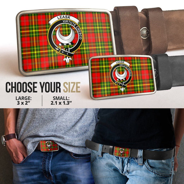 Leask Clan Badge Classic Tartan Belt Buckle