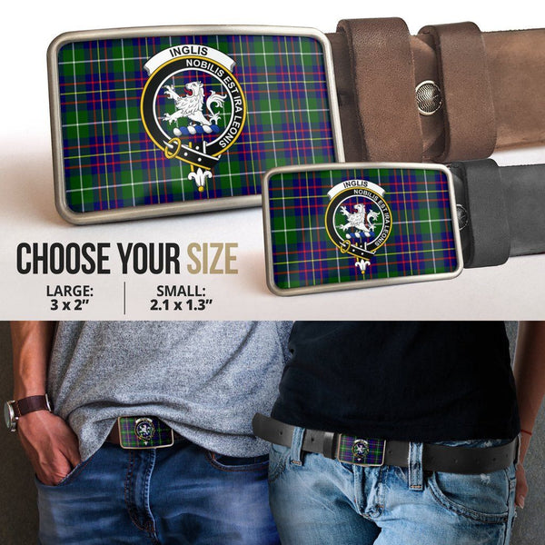 Inglis Modern Clan Badge Classic Tartan Belt Buckle