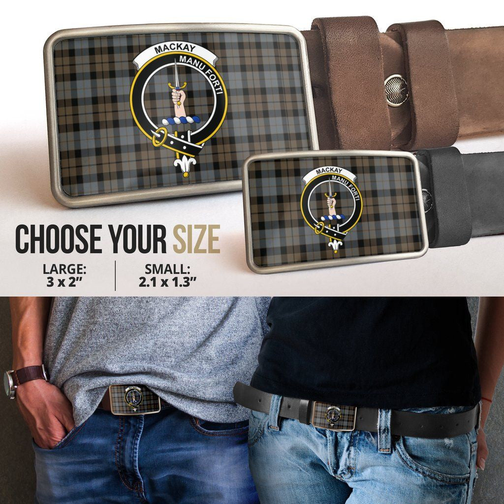 MacKay Weathered Clan Badge Classic Tartan Belt Buckle