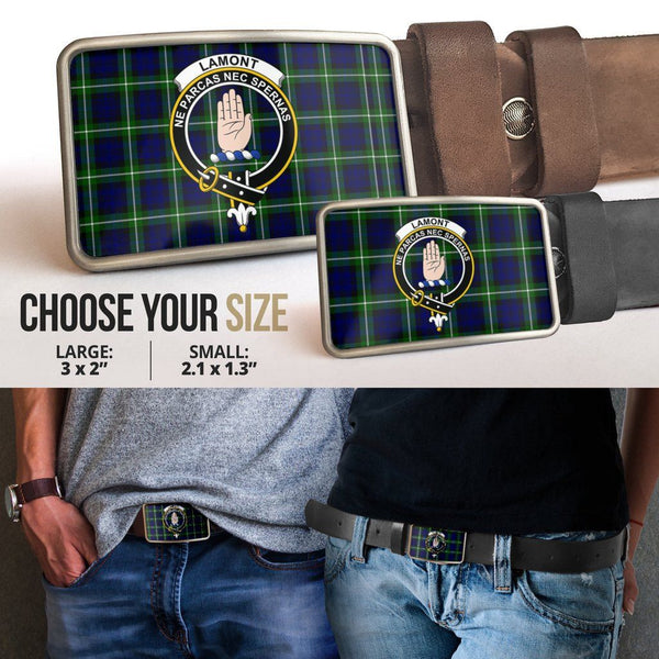 Lamont Modern Clan Badge Classic Tartan Belt Buckle