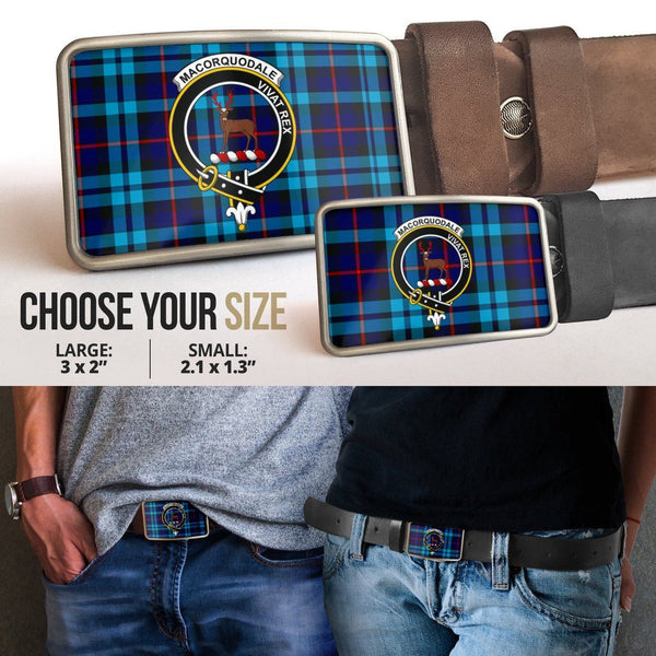 MacCorquodale Clan Badge Classic Tartan Belt Buckle