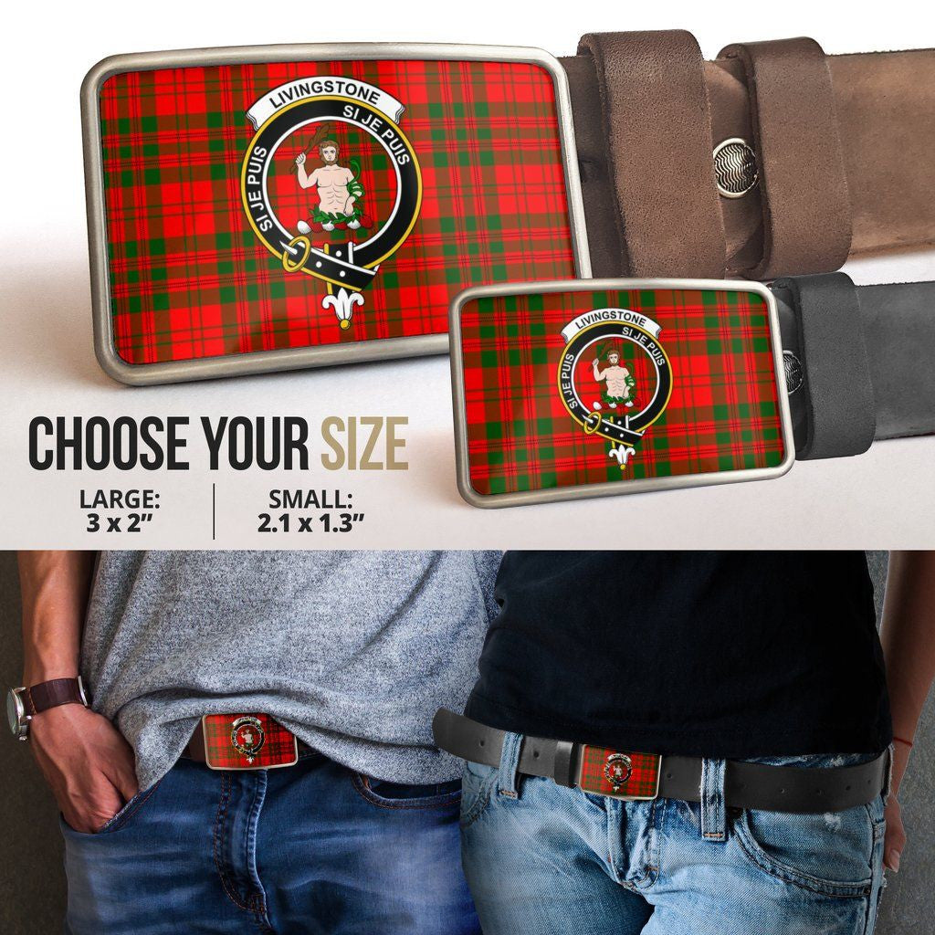 Livingstone Modern Clan Badge Classic Tartan Belt Buckle