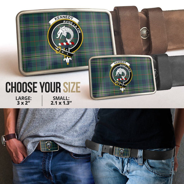 Kennedy Modern Clan Badge Classic Tartan Belt Buckle